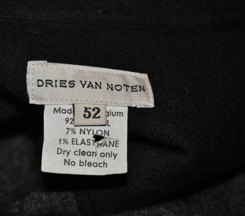 Dries Van Noten Men's Black Wool-Crepe Button Shirt In Excellent Condition For Sale In New York, NY