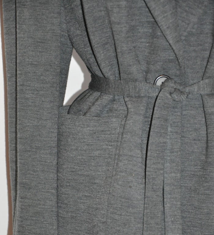 Noir Yoshi Yamamoto - Ceinture en jersey de laine grise avec nœud optionnel en vente