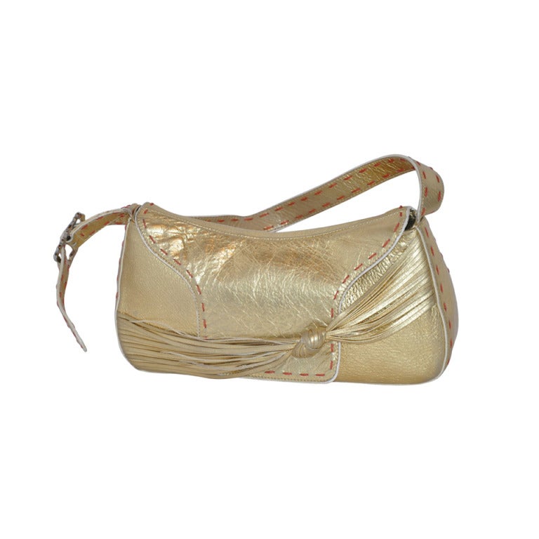 Emanual Ungaro Metallic Gold Shoulder Bag For Sale