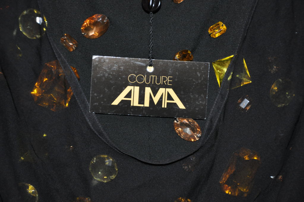 Combinaison en jersey ornée de strass Alma Couture Pour femmes en vente