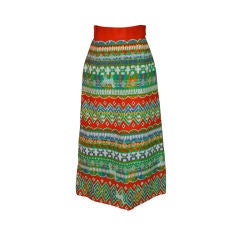 Morton Myles for Malcolm Charles embroidered maxi skirt 6