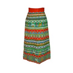 Morton Myles for Malcolm Charles embroidered maxi skirt