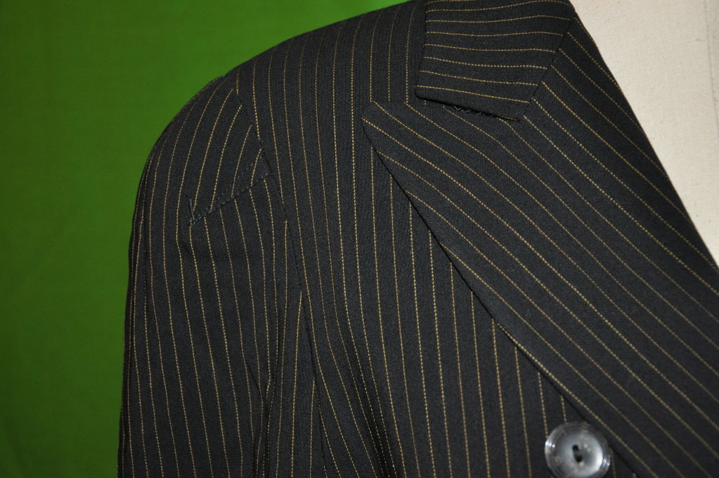 Jean Paul Gaultier multi-pinstriped coat In Good Condition For Sale In New York, NY