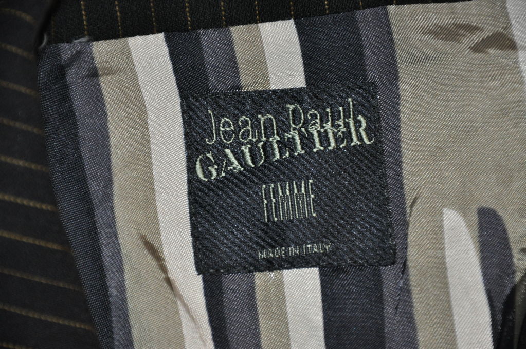 Jean Paul Gaultier multi-pinstriped coat For Sale 1