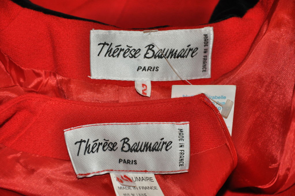 Therese Baumaire (Paris) 2-piece dress and matching coat In New Condition For Sale In New York, NY