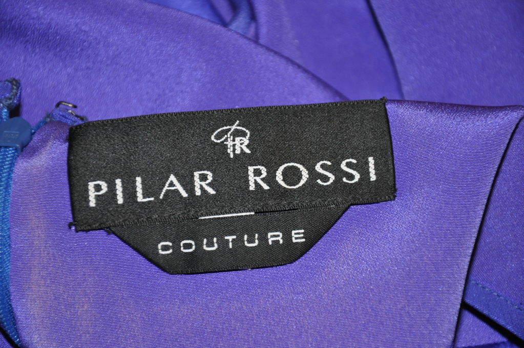 Pilar Rossi Couture Violet evening gown In Excellent Condition In New York, NY