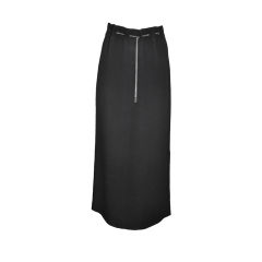 Retro Chanel 'Boutique' Maxi skirt with Logo chain belt