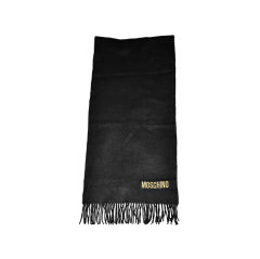 Moschino Lambswool signature fringe scarf