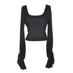 Dolce & Gabbana black ruffled sleeves top 6