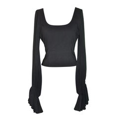 Dolce & Gabbana black ruffled sleeves top