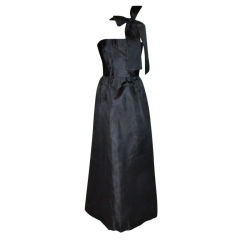 Elaborate Black silk organza strapless cocktail gown Vintage Elaborate Black silk organza strapless cocktail gown