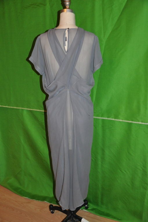 Women's Morgan La Fay gray chiffon versatile evening dress For Sale