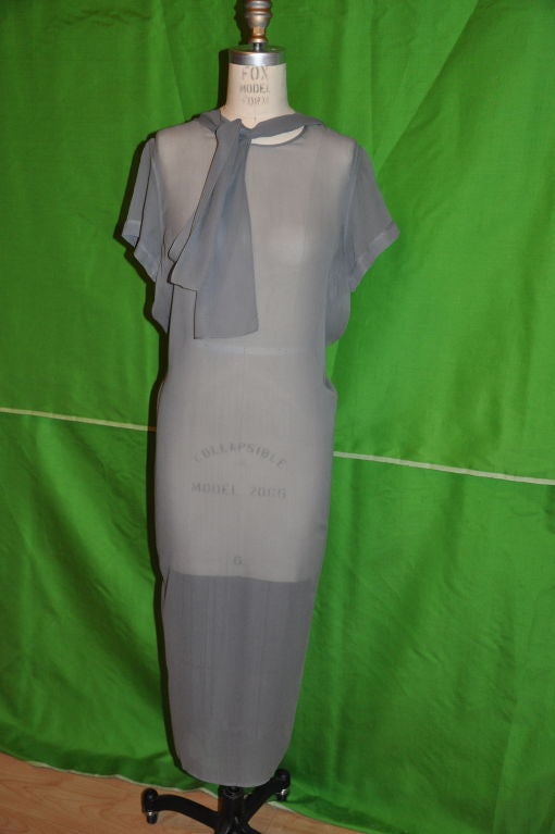 Morgan La Fay gray chiffon versatile evening dress For Sale 1