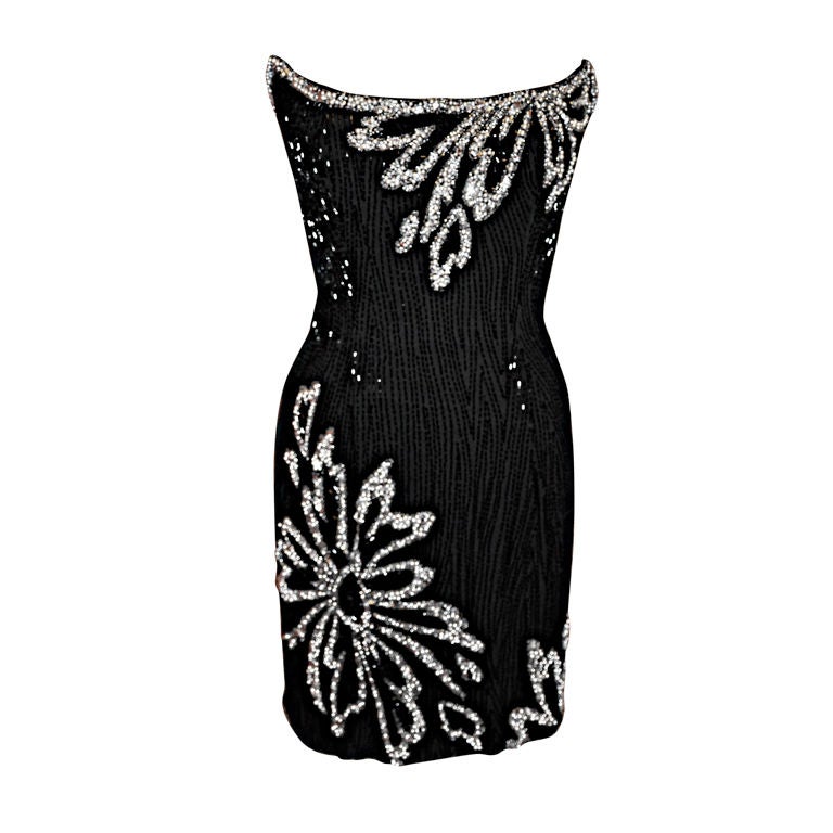 Bob Mackie "Boutique" strapless sequins cocktail dress