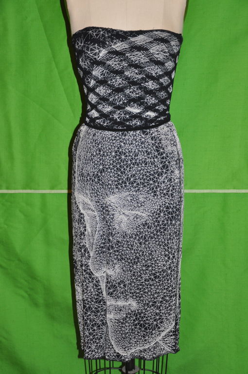 Jean Paul Gaultier strapless dress with netting