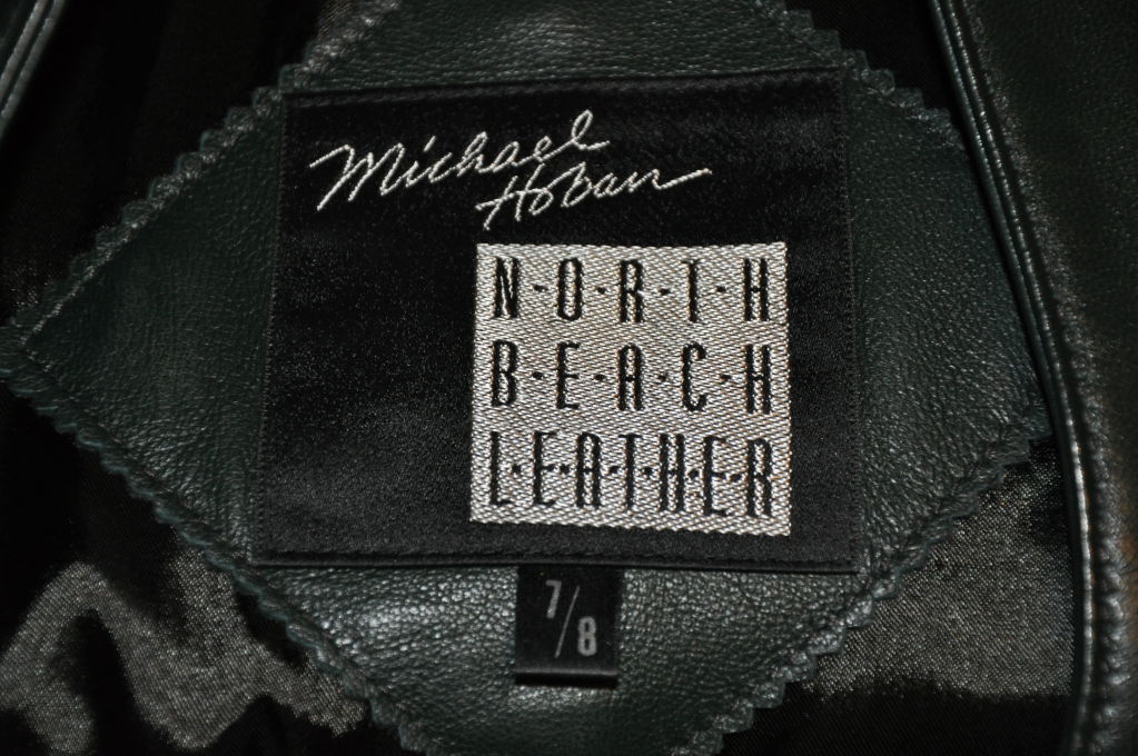 Michael Hoban pour North Beach - Veste en cuir à capuche Bon état - En vente à New York, NY