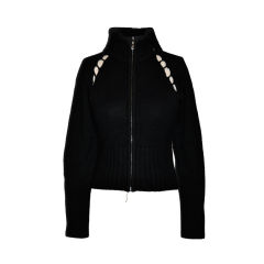 Retro Yves Saint Laurent black Cashmere zipper sweater