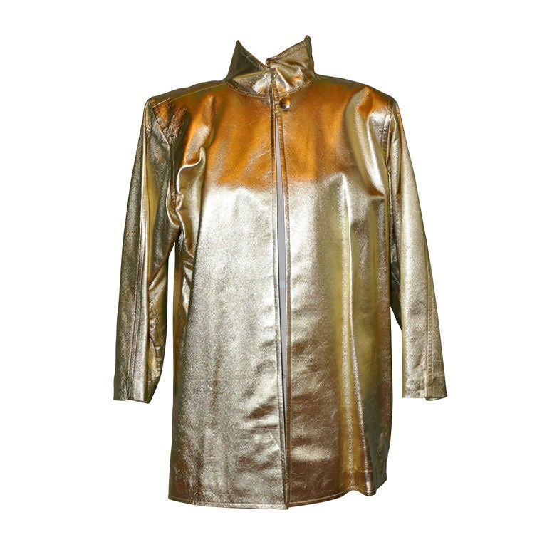 Yves Saint Laurent  Rive Gauche gilded gold coat