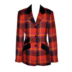 Alain Chabason Multi-colored wool plaid jacket