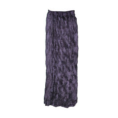 Issey Miyake - Gonna in velluto panneggiato color prugna