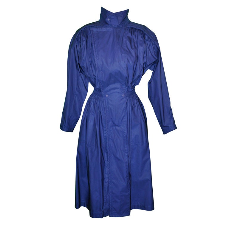 Issey Miyake blue trench-coat/dress at 1stDibs