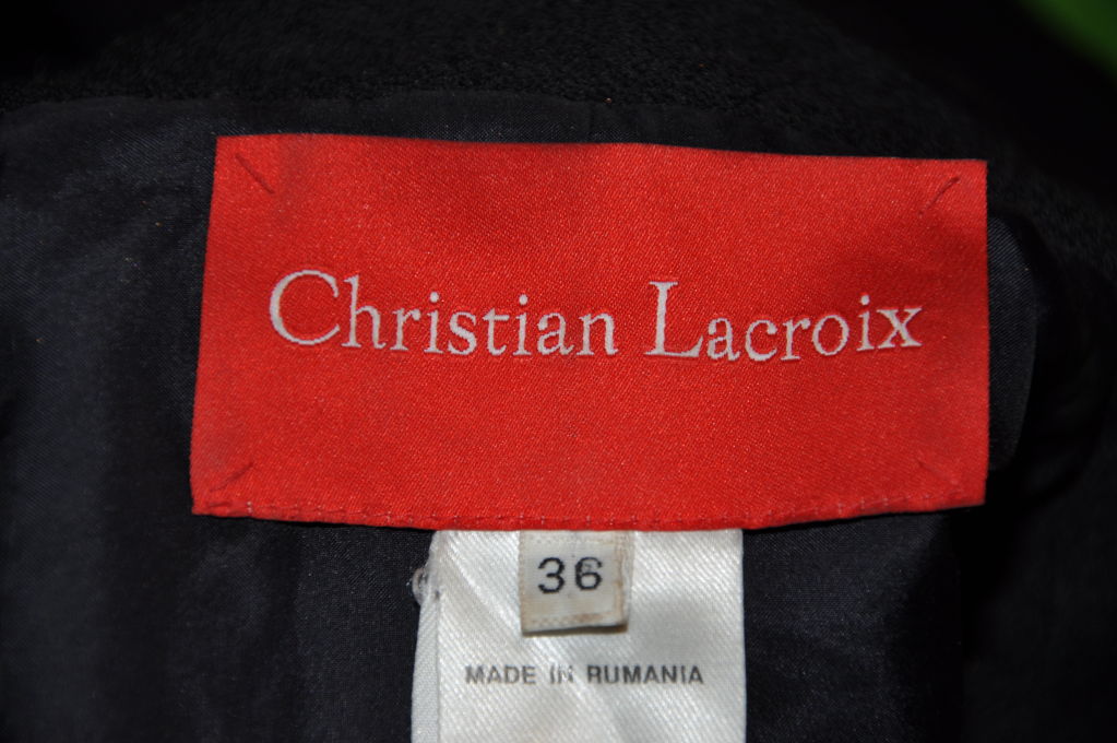 Christian Lacroix black crepe jacket For Sale 3