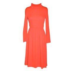 Vintage David Warren wool jersey turtleneck dress