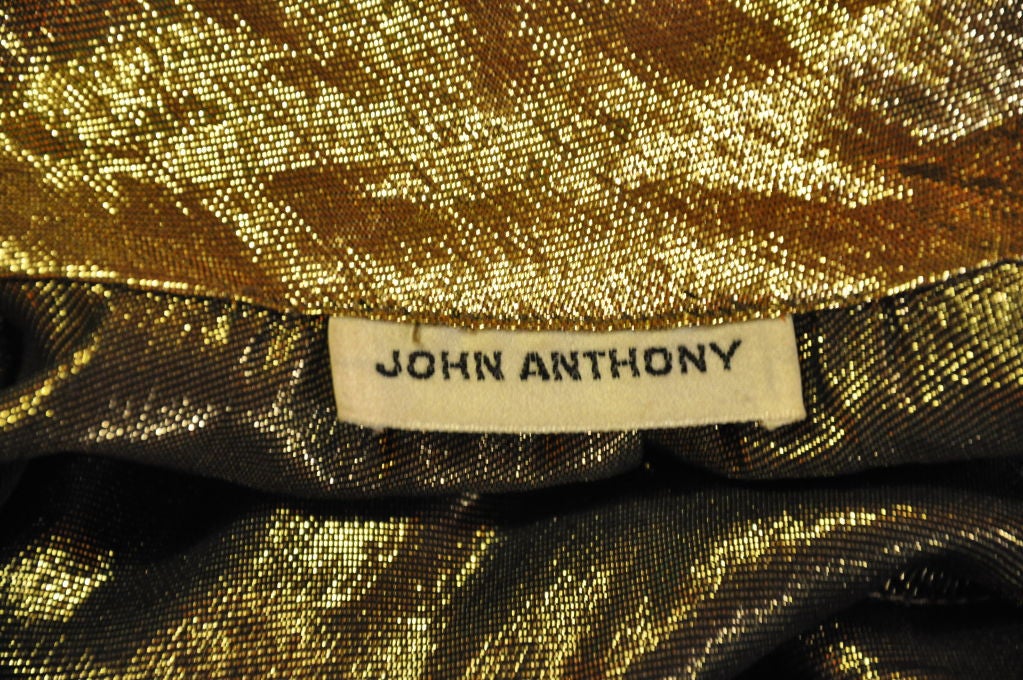 Rare ensemble emblématique John Anthony de 2 pièces en or et lamé en vente 2