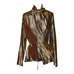 Iconic rare John Anthony 2-piece gold-lame ensemble 2