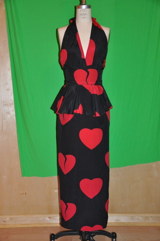 Moschino Couture "Hearts" gown/disco dress