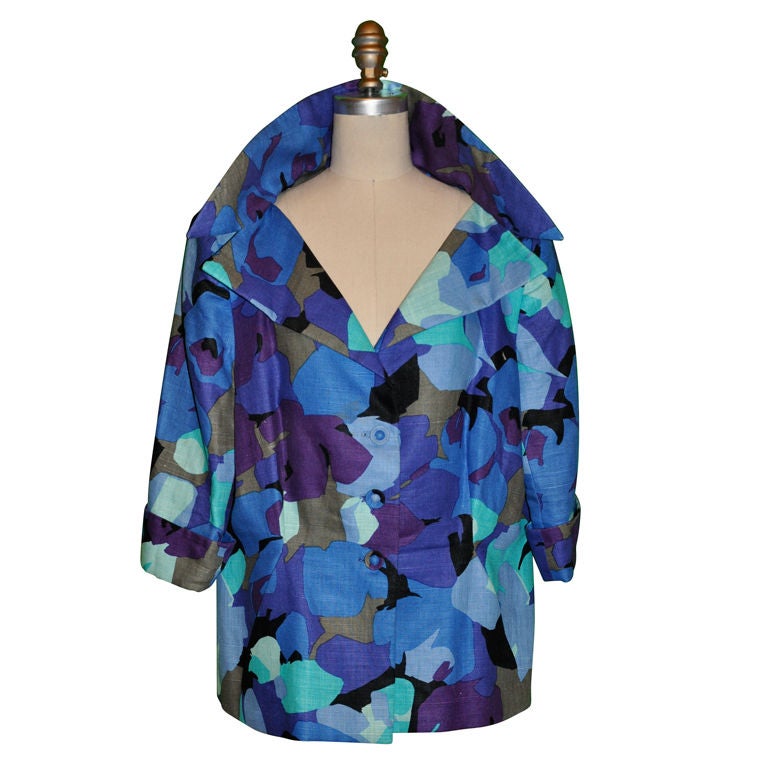 Pauline Trigere Abstract motif silk jacket