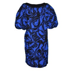 Yves Saint Laurent Rive Gauche Navy & Black Peasant dress 9