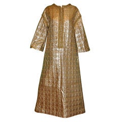 Vintage edie gladstone metallic gold with gold embroidery caftan