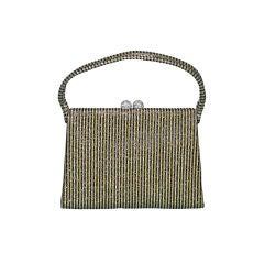 Vintage Koret metallic gold & coco brown evening handbag