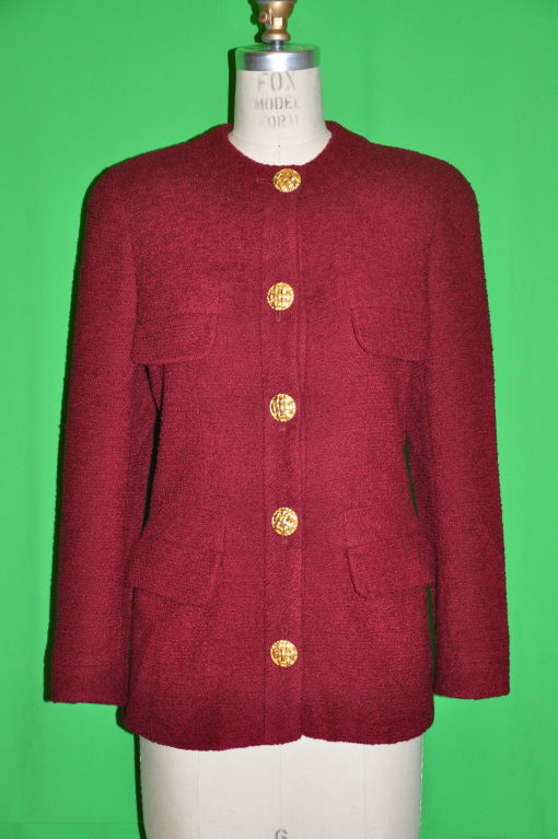 Chanel 'Boutique' Burgundy Boucle jacket