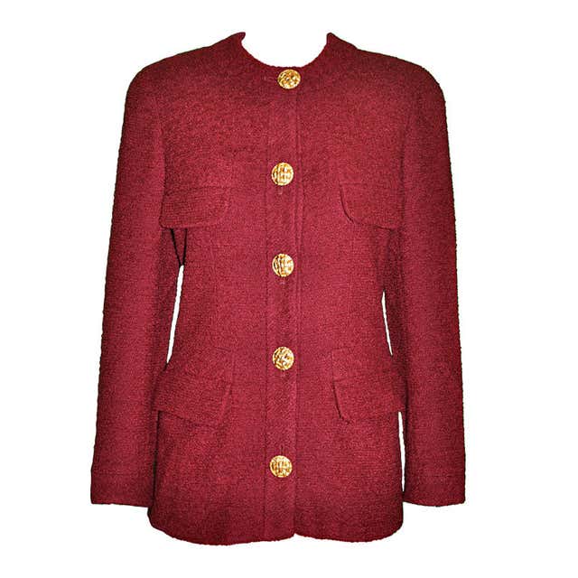 Chanel 'Boutique' Burgundy Boucle jacket at 1stDibs | chanel boutique ...