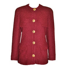 Chanel 'Boutique' Burgundy Boucle jacket