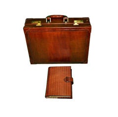 Vintage Salambo Calfskin Briefcase and Agenda set