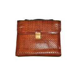 Vintage Salambo (Italy) woven leather soft briefcase