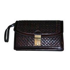 Salambo (Italy) men's woven leather clutch