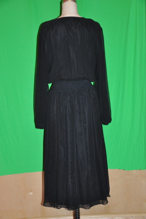 Diane Fres Black chiffon cocktail dress In Good Condition In New York, NY