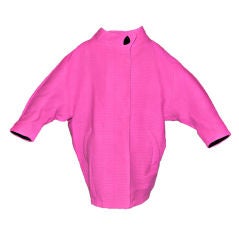 Rare Iconic Thierry Mugler quilted Fuchsia wool with velvet coat 1