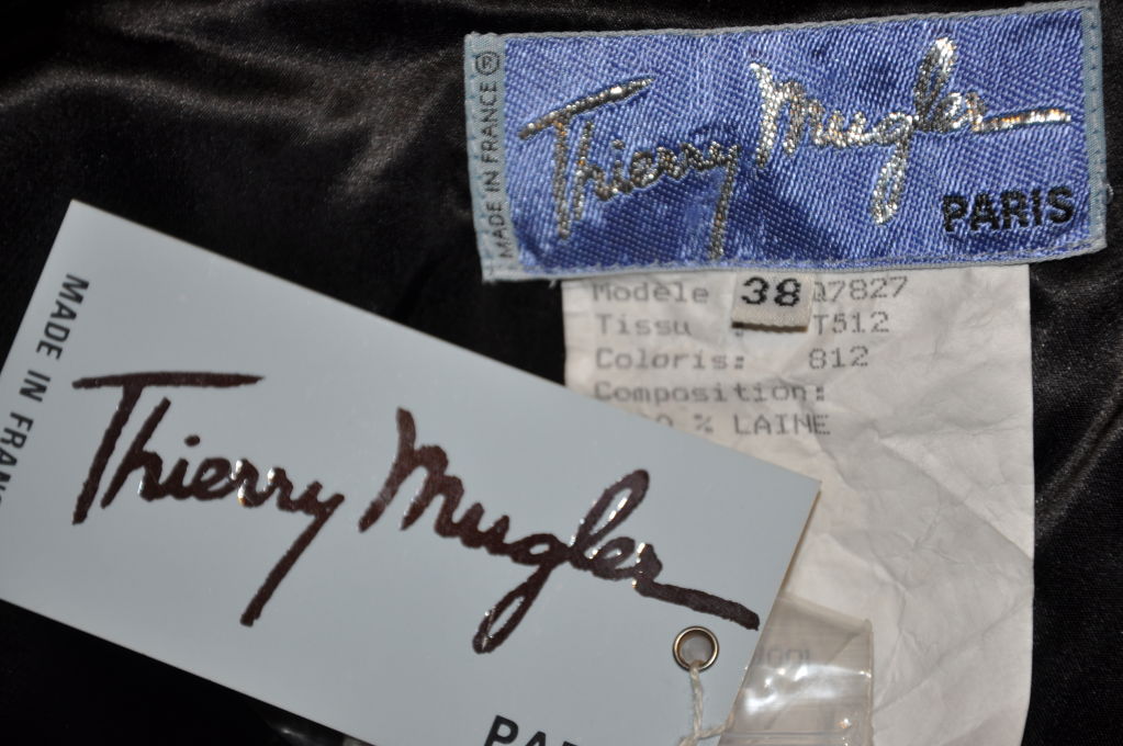 Women's Rare Iconic Thierry Mugler Signature Avant-Garde Fuchsia wool with velvet coat For Sale