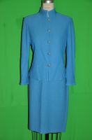 St. John blue knit skirt-suit