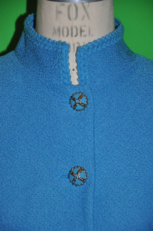 St. John blue knit skirt-suit