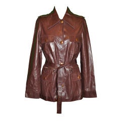 Celine Taupe lambskin leather sarfari style jacket 6