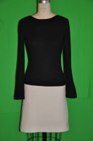 Georges Rech black & white wool knit dress