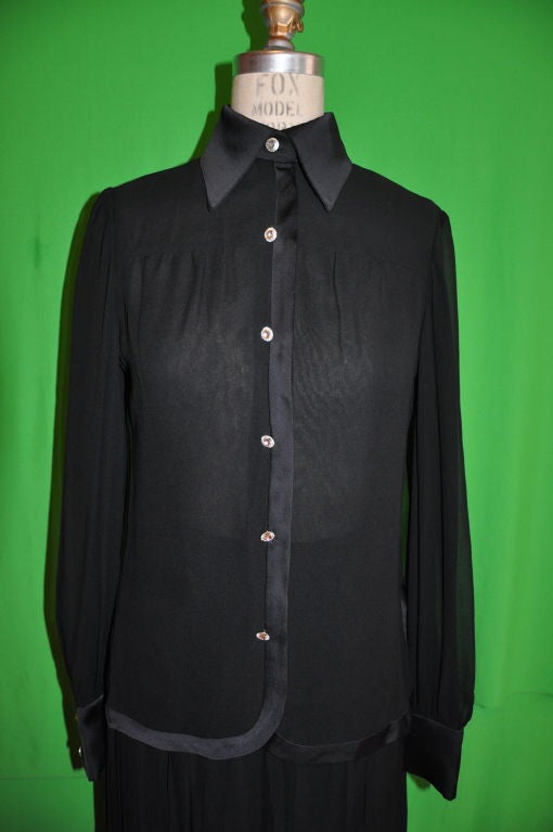 Valentino 'Boutique' black chiffon ensemble In Good Condition For Sale In New York, NY