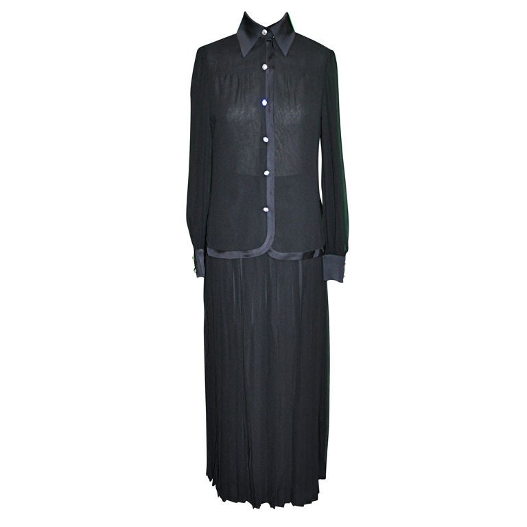 Valentino 'Boutique' black chiffon ensemble For Sale