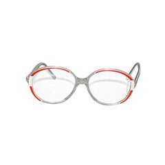 Retro Balenciaga clear with red and white glasses